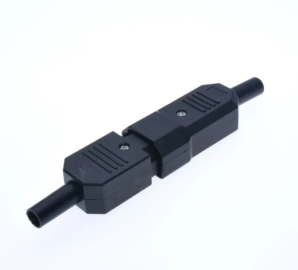 IEC Straight Cable Plug Connector C13 C14 10A 250V Black female&male Plug Rewirable Power Connector 3 pin AC Socket 250V 10A
