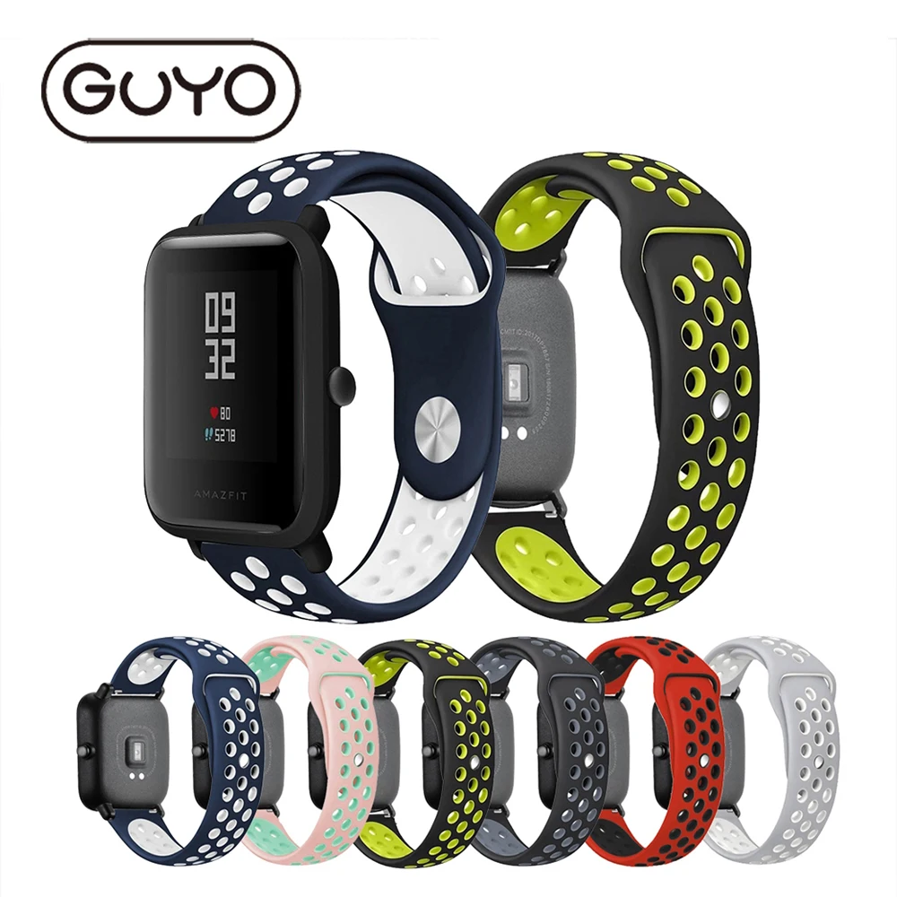 

TPU Smart Accessories 20MM Silicone Watchband Strap for Xiaomi Huami Amazfit Bip Replacement Wrist Strap Double Color