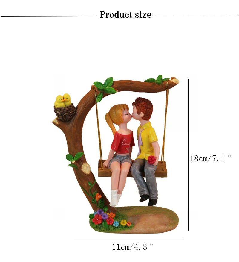 Креативные качающиеся фигурки из смолы для влюбленных пар, украшения для рабочего стола, фигурки для любителей мультфильмов, аксессуары для домашнего декора, свадебные подарки