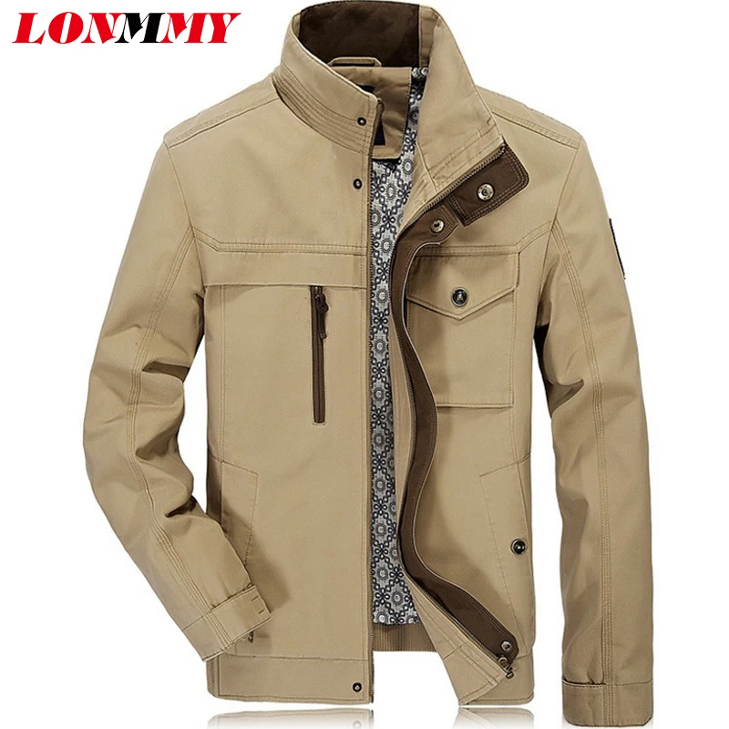 LONMMY L 4XL Mens bomber jackets Coats Cotton Casual Outerwear Military ...