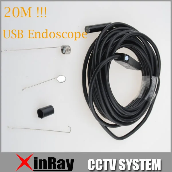  2MP 20M USB Inspection Camera Support Waterproof with 6 LED 9mm Lens USB Inspection Endoscope IC20H 