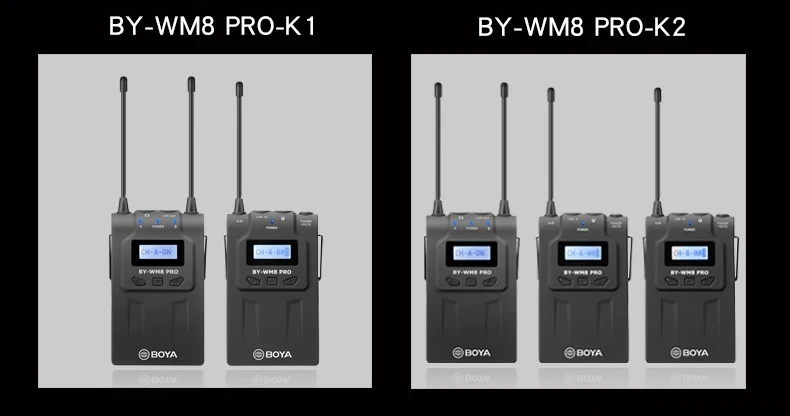 BOYA BY-WM8 PRO UHF двойной беспроводной петличный микрофон Systerm Lav интервью Mic 2 передатчика 1 приемник для DSLR видеокамеры