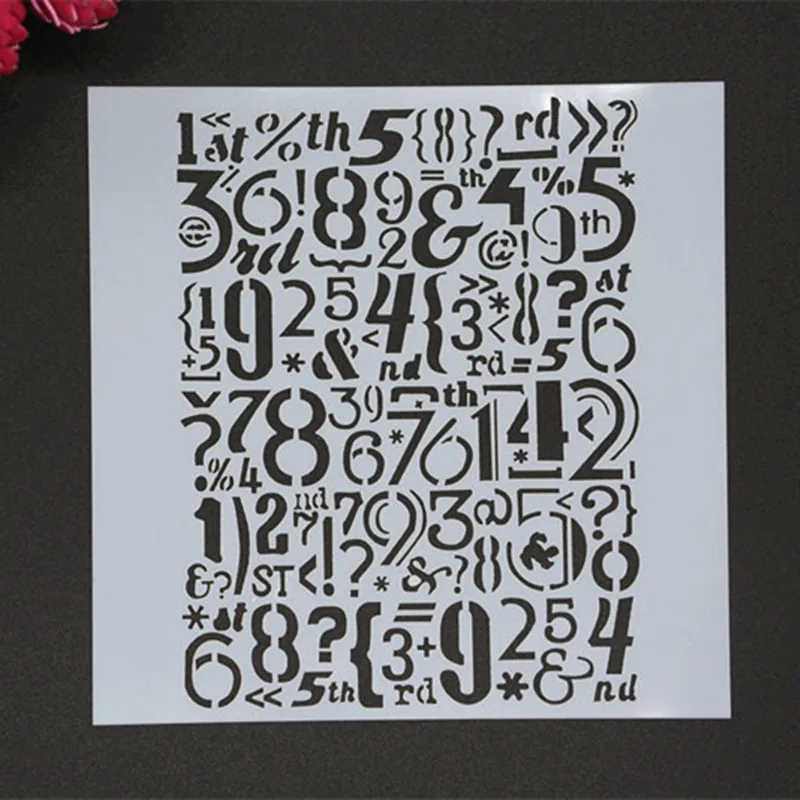 ms080 numbers masking spray stencil for walls painting embossing paper