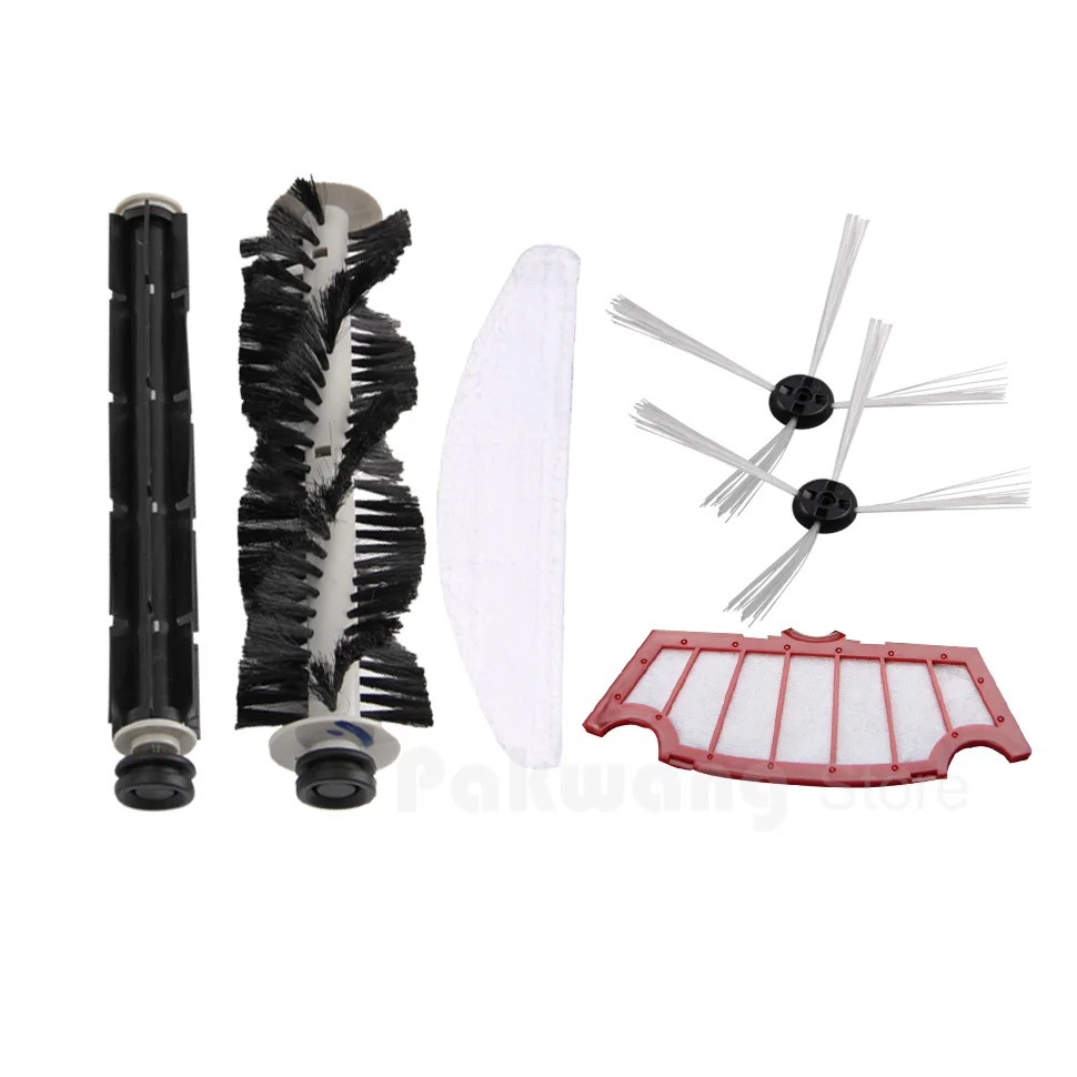 

Original replacement parts for vacuum cleaner A320, rubber brush 1 pc, hair brush 1pc, mop 1pc, filter 1pc, side brush 2 pcs