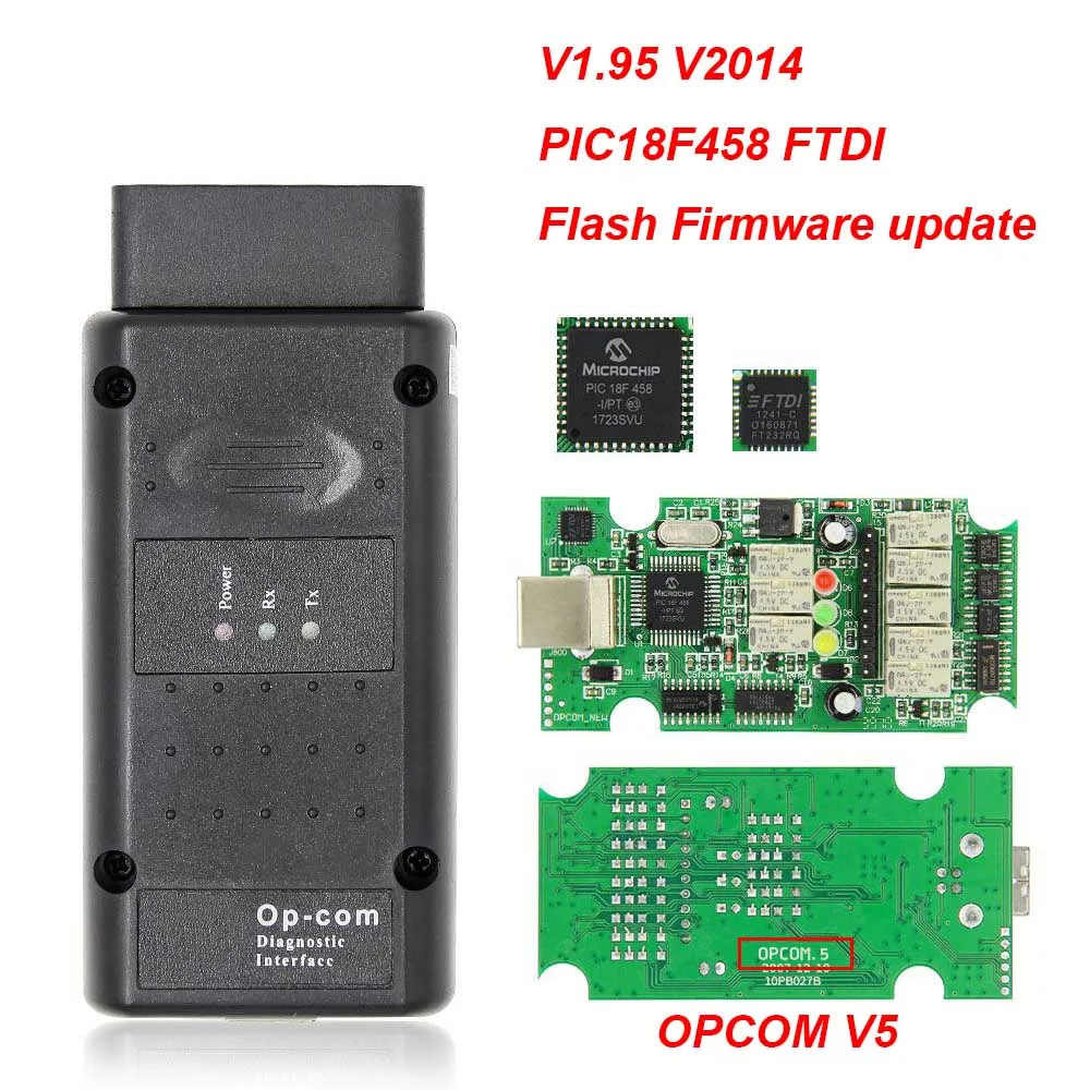 OPCOM V5 1,99 1,95 1,70 2014V PIC18F458 FTDI Op com V5 флэш-обновление прошивки OBD 2 OBD2 сканер Авто диагностический инструмент автоматического кабель