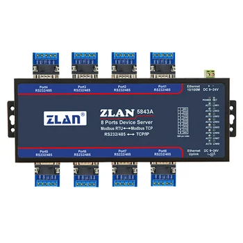

ZLAN5843A 8 port RS232 RS485 to Ethernet converter multiple serial device server switch Modbus