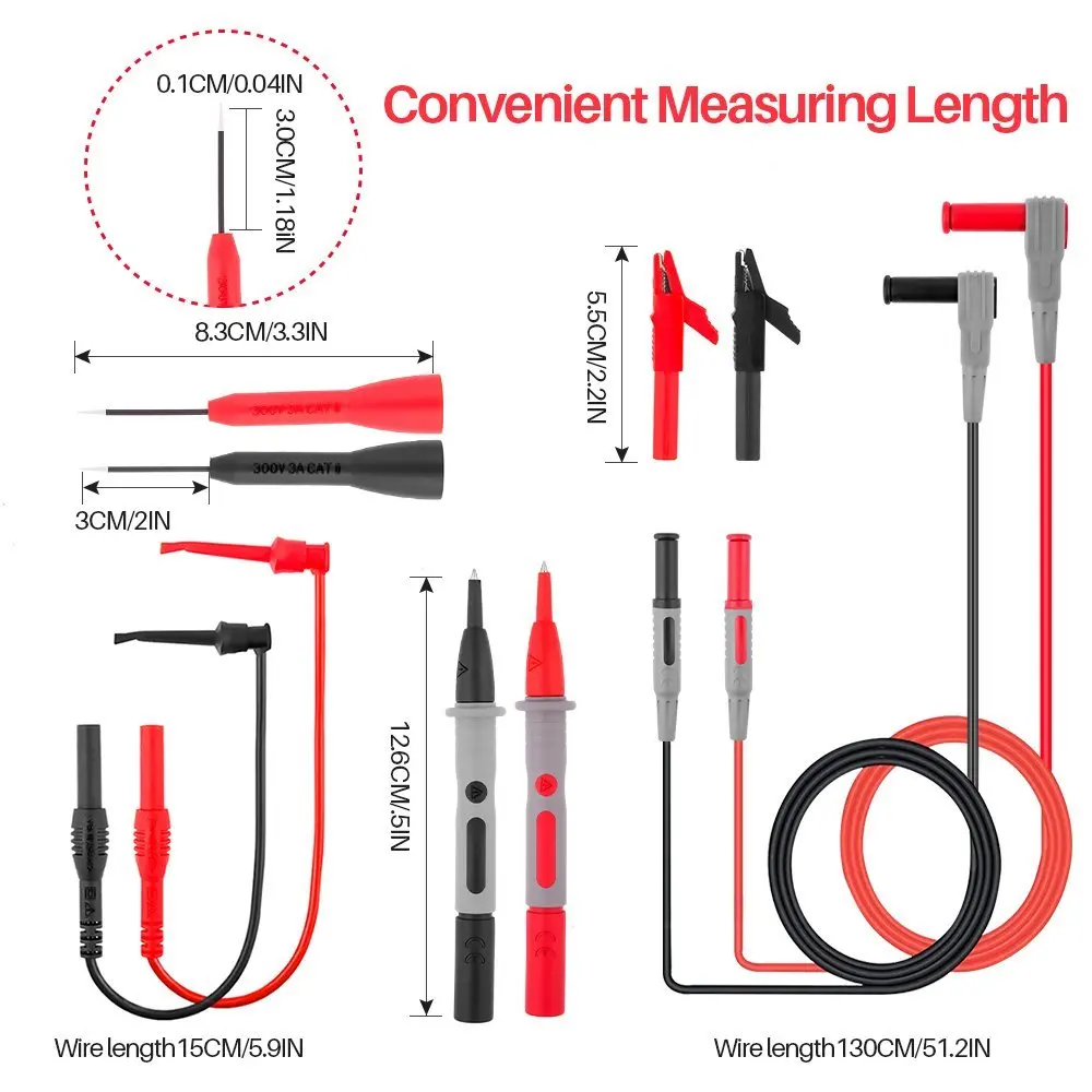

FUNN-Test Leads Kit, Digital Multimeter Leads, Electronic Professional Diagnostic Set including Alligator Clips,Test Extension