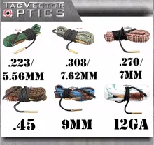 Wektor optyka pełny kaliber. 223. 308. 45. 270 7mm 9mm 12GA pistolet strzelba i karabin Barrel BoreSnake Bore zestaw do czyszczenia pistoletu Brand New