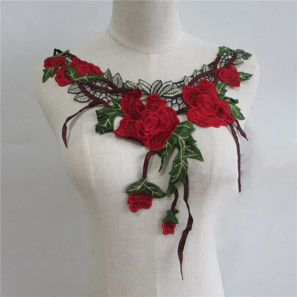 high quality embroidery applique lace neckline Sewing accessories DIY