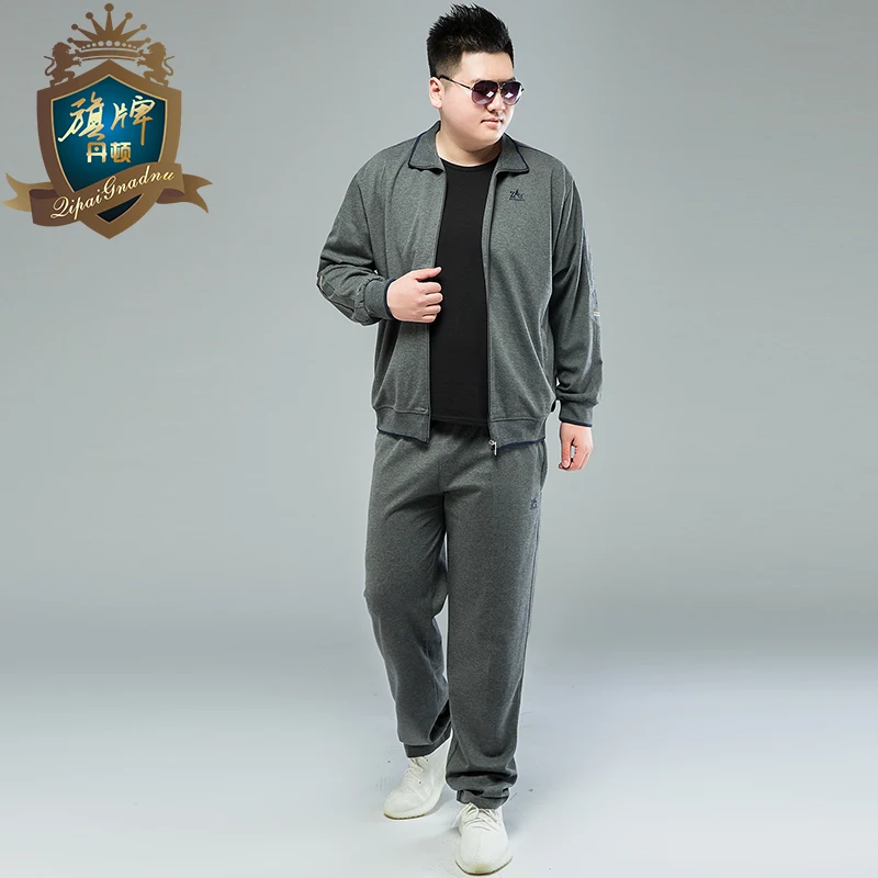 Large Size 8XL-XL 2018  Men's Autumn Hoodies Tracksuit Set Male Zipper Pleated Sweatshirt Sweatpants High Street Jackets Sets