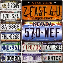 США 5 номер автомобиля металлический номерной знак табличка металлический винтажный оловянный знак винтажные металлические знаки бар украшение металлический плакат паб Pin Up