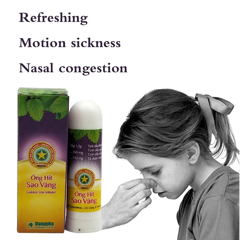 

Thailand Herbal Nasal Inhaler Stick Mint Cylinder treament for Asthma Nasal congestion headache Refreshing Aroma Stick Inhaler
