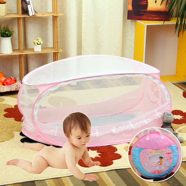 AAG складные детские постельные принадлежности для кроватки сетка для малышей москитная сетка портативная безопасная противомоскитная спальная сеть для новорожденных люльки юрта палатка 25 - Цвет: MAAG254-pink