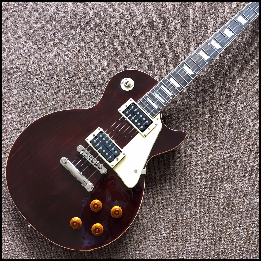 one piece Neck one piece body wine red electric guitar