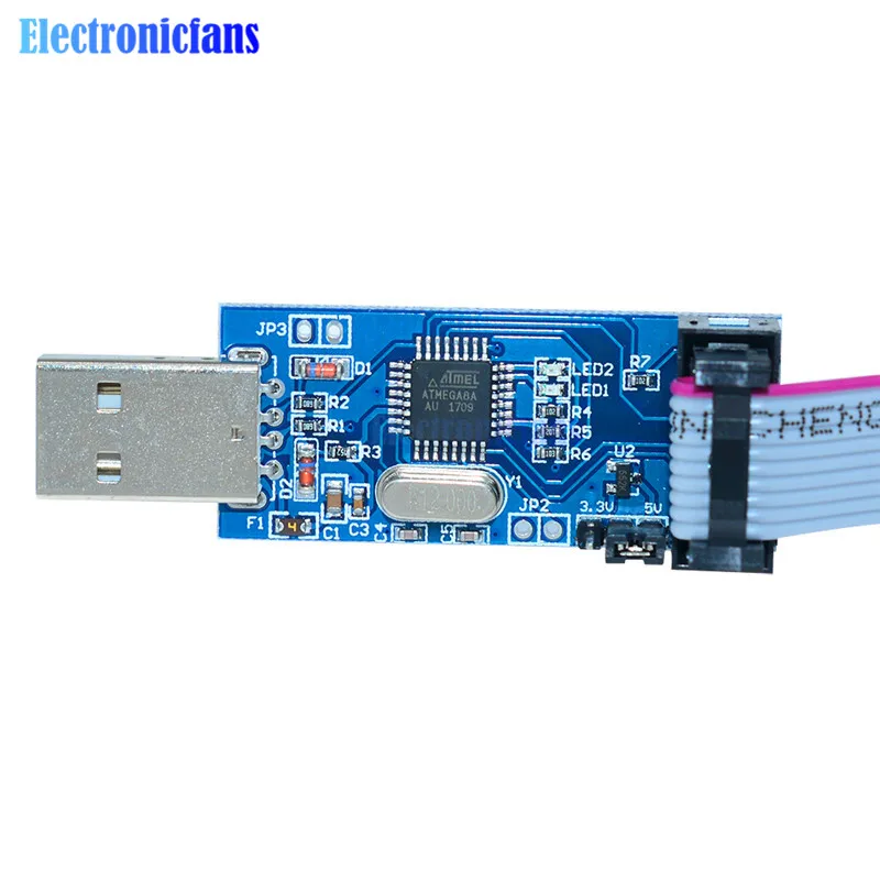 1 комплект USBASP USBISP AVR программатор 3 В/5 В USB ATMEGA8 ATMEGA128 ASP ISP ATtiny/CAN/PWM + 10Pin поддержка
