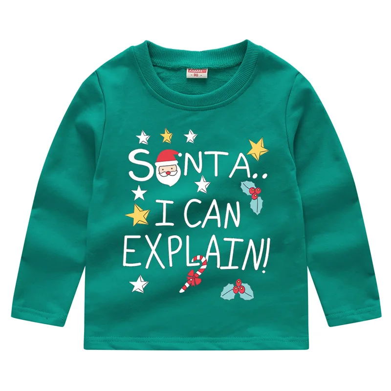 New Baby Girls Christmas Sweatshirts Autumn Winter Children Sweatshirts Long Sleeves Sweatshirts T-shirt Kids Clothes