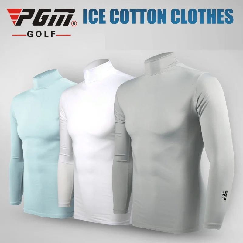 

Pgm Summer Men Golf Ice Silk Shirts Long-Sleeved Sunscreen Tops Breathable Quick Dry Tight Muscle Underwear AA11814
