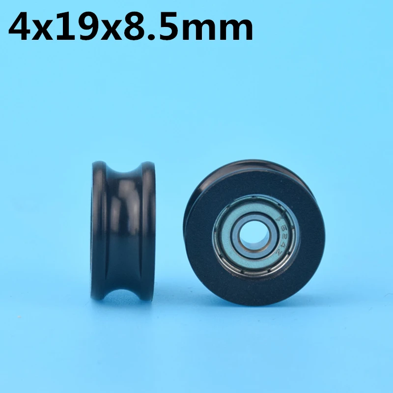 

1Pcs 4x19x8.5 mm U groove Nylon Plastic Wheel With Bearings POM Doors and windows DIY