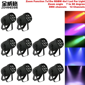 

Free Shipping 10pcs/Lot 7x15w 4in1 RGBW Zoom Stage Led Par Light Zoom Function 7-60 Degree 12CH