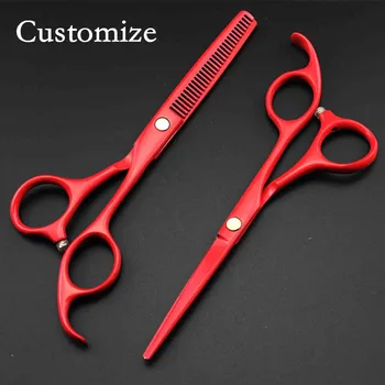 

Custom classic 440c 6cr13 5.5 '' cut hair scissors cutting barber tools makas thinning scissor shears hairdressing scissors set