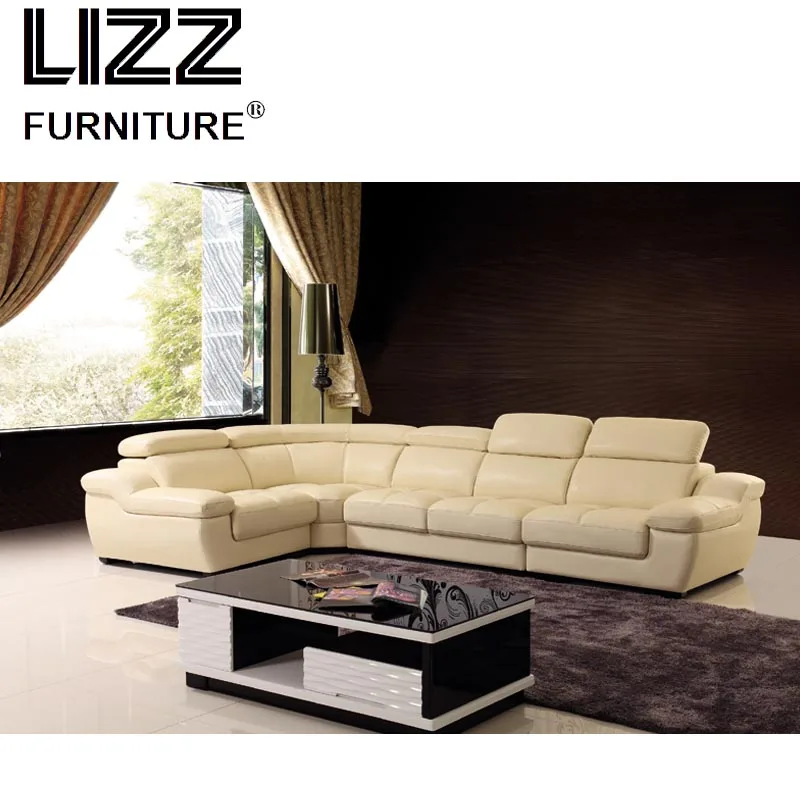 

2018 New design L shape modern hotel sectional sofa set Modern Genuine leather sofa with corner