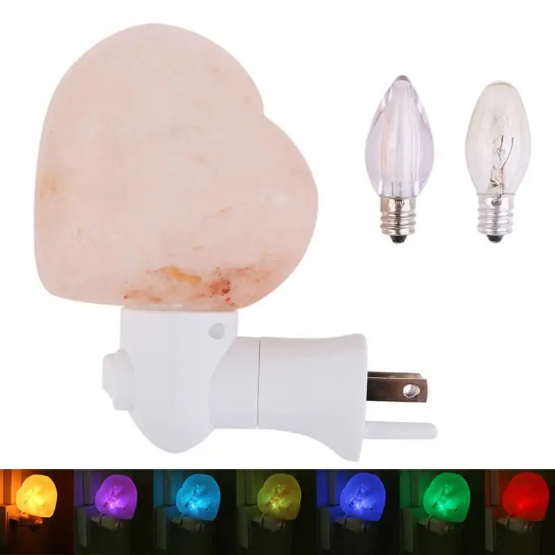 Himalayan Salt Lamp Night Light Heart Shaped Salt Wall Lamp With