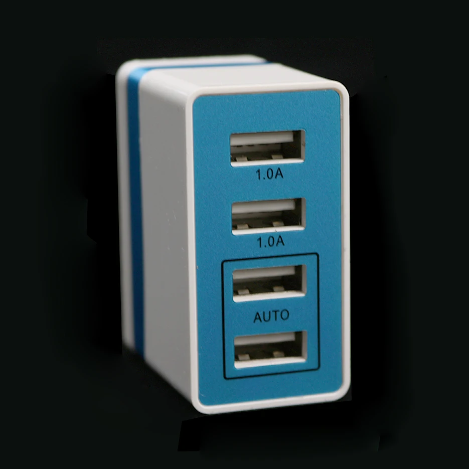 AMEEC 4 Port USB Charger EU Travel Charging Station Multiple USB Charger 4USB Portable Mobile Phone Charge Retail Wholesales (5)
