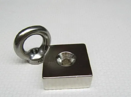 

50*50*25 2pcs block hole magnet 50mm x 50mm x 25 mm powerful craft neodymium magnets rare earth permanent strong N35 N35