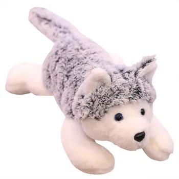

60/90cm Giant New Simulation Husky Stuffed Plush Doll Kid Lovely Lying Husky Dog Soft Pillow Birthday Gift Toys For Children