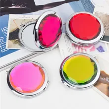 100 шт./лот 10 цветов Выгравированный косметический компактный набор для макияжа зеркало, Кристалл увеличительное зеркало макияж свадебный подарок для гостей