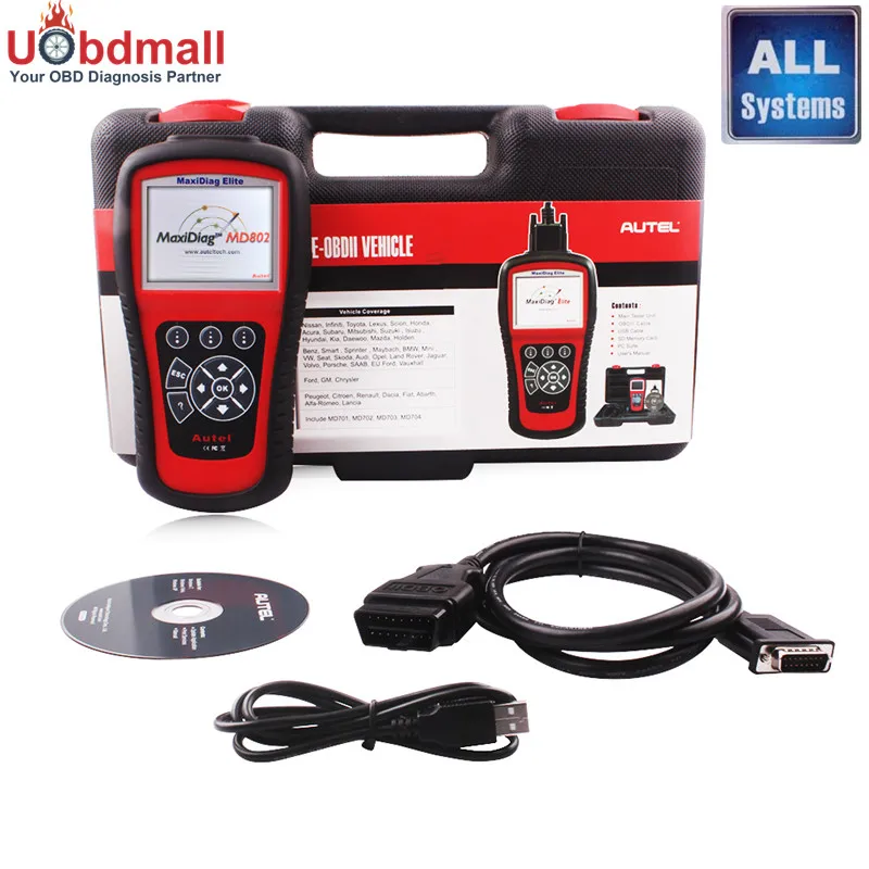 

Autel Maxidiag Elite MD802 4 System MD701+MD702+MD703+MD704 Diagnostic Tool Engine OLS EPB Transmission ABS Airbag Reset Scanner