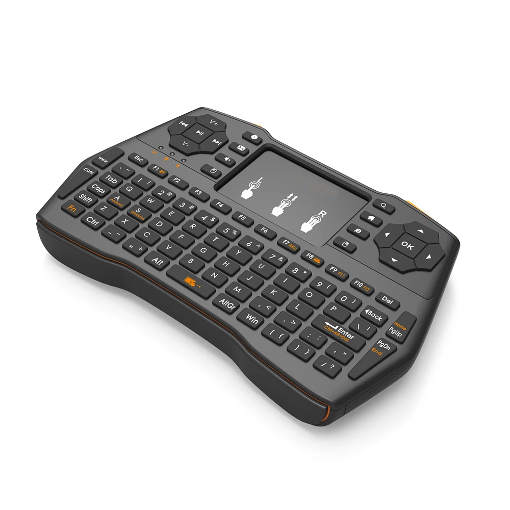 Koop I8 Plus Draadloze MINI Toetsenbord 2.4g Russisch of Engels of Spanje Air Mouse Remote Control Touchpad Voor Tv Box tablet Pc I8Plus