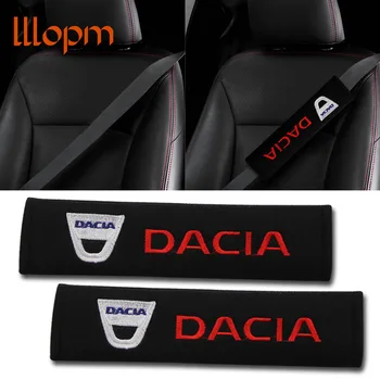 

2pcs Car styling cotton shoulder pad Car badge Emblem seat belt cover For Dacia Duster Logan 2 Mcv Sandero Car Accessories