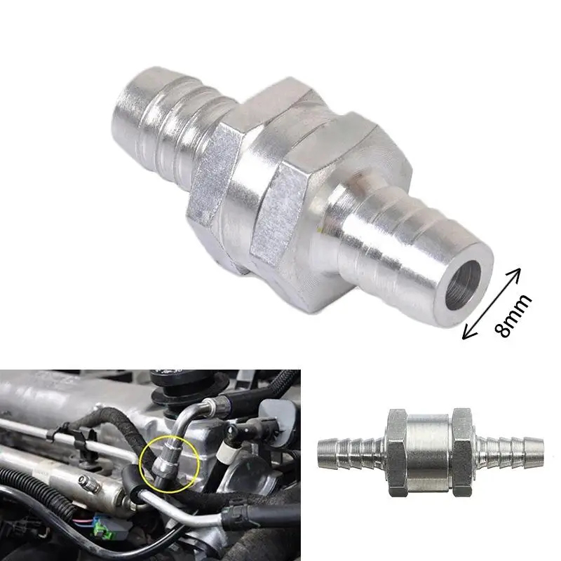 

8mm Helicopter Auto Fuel Non-Return One Way Check Valve Petrol Diesel Aluminum