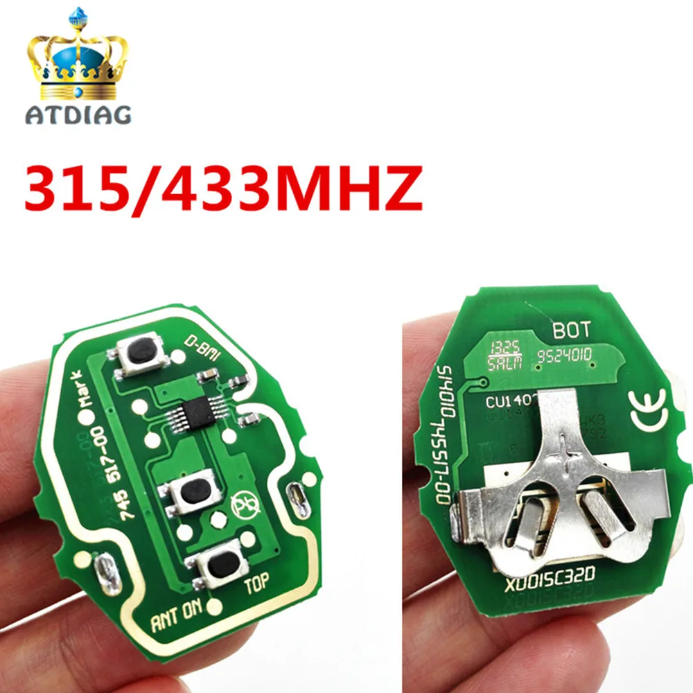 

3pcs/lot New Keyless Entry EWS Remote Control Circuit Board 3 Button 315MHZ/433 for BMW E46 Free Shipping