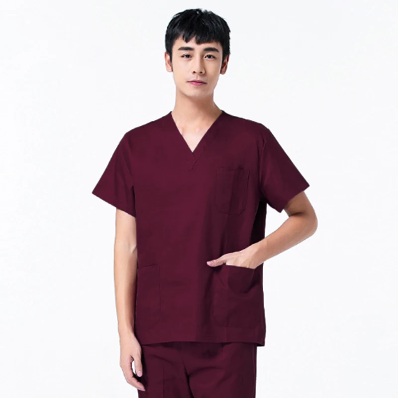 High quality Hospital doctor Nurse Scrub Tops Dentist clinic pharmacy Pet veterinar workwear nurse medical shirts men and women - Цвет: man-Only tops