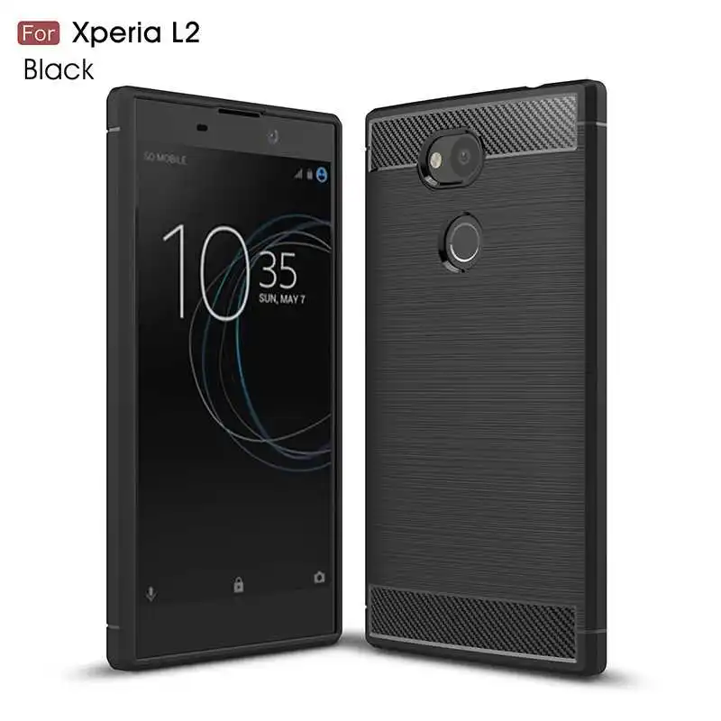 Mokoemi модный противоударный мягкий силиконовый чехол 5," для sony Xperia L2 чехол для sony Xperia L2 чехол для телефона - Цвет: Black