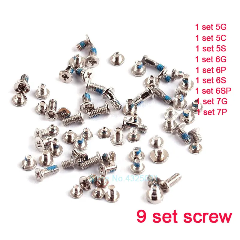 

9set Complete Screw Set for iPhone 7 6 6s Plus 5S 5 5C Full Screw Inner Kits Replacement Parts