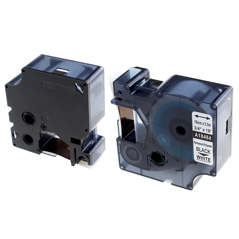 Etiquetas de Poliéster Branco para Fabricantes de Etiquetas Labelwriter e Industrial Pack Rinoceronte Ind Permanente Preto no Dymo S0718220 10 18484 19mm 3 label maker