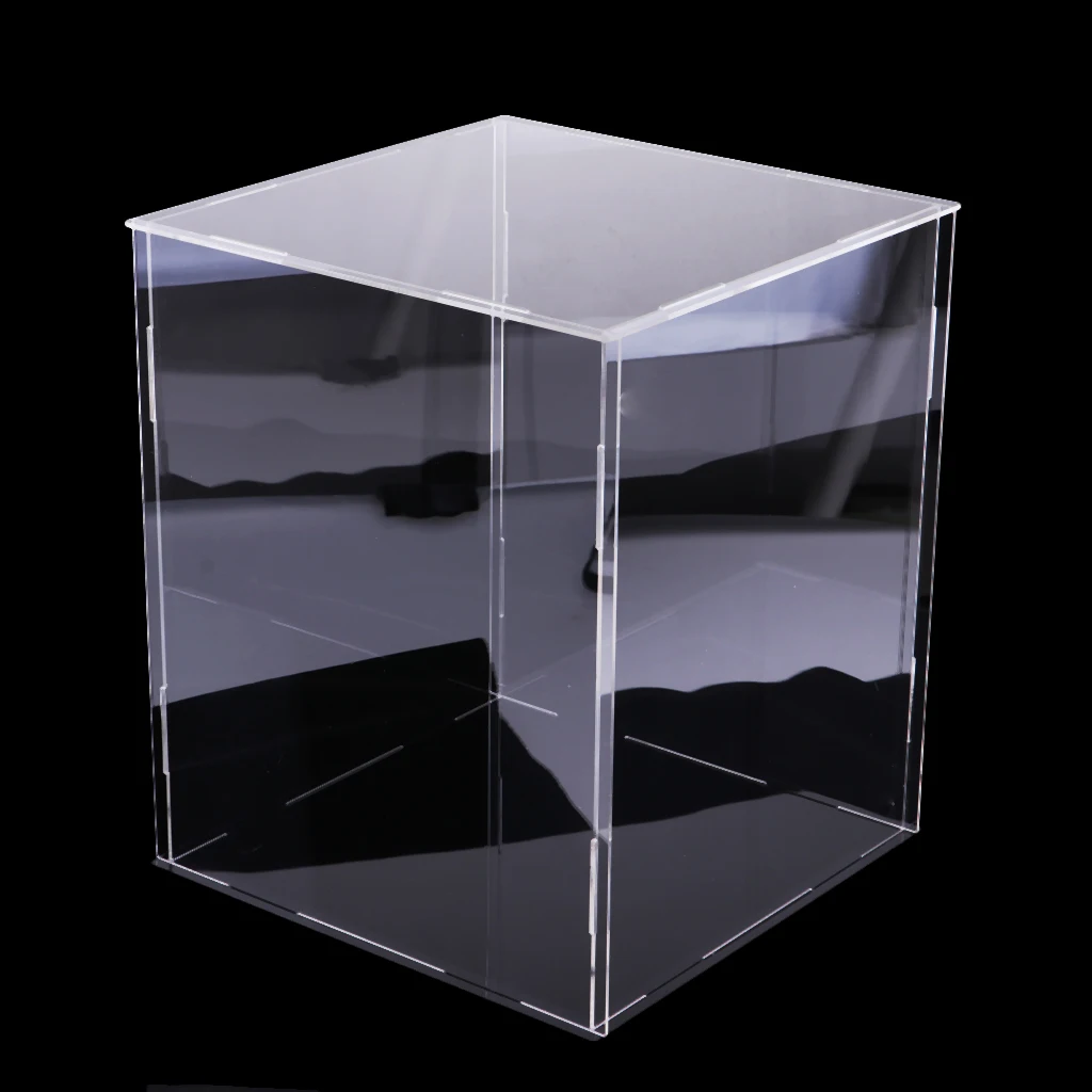 Clear Jewelry Acrylic Display Show Box Case Dustproof Tray Stand Cube - 25cm