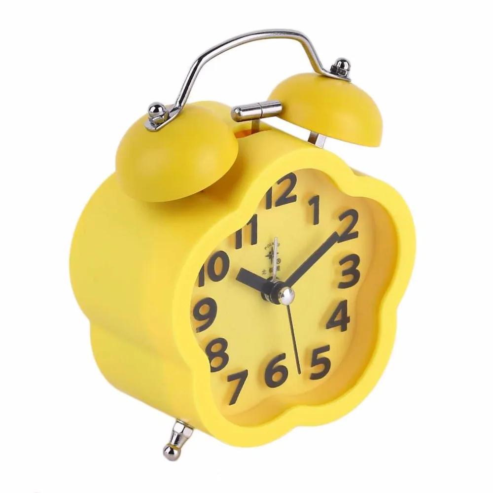 UNIKEA 2016 Pentagram/Round Shape Student Children Bedside Bed Mute Table Cute Alarm Clock Essential Home Clock Small Size two C