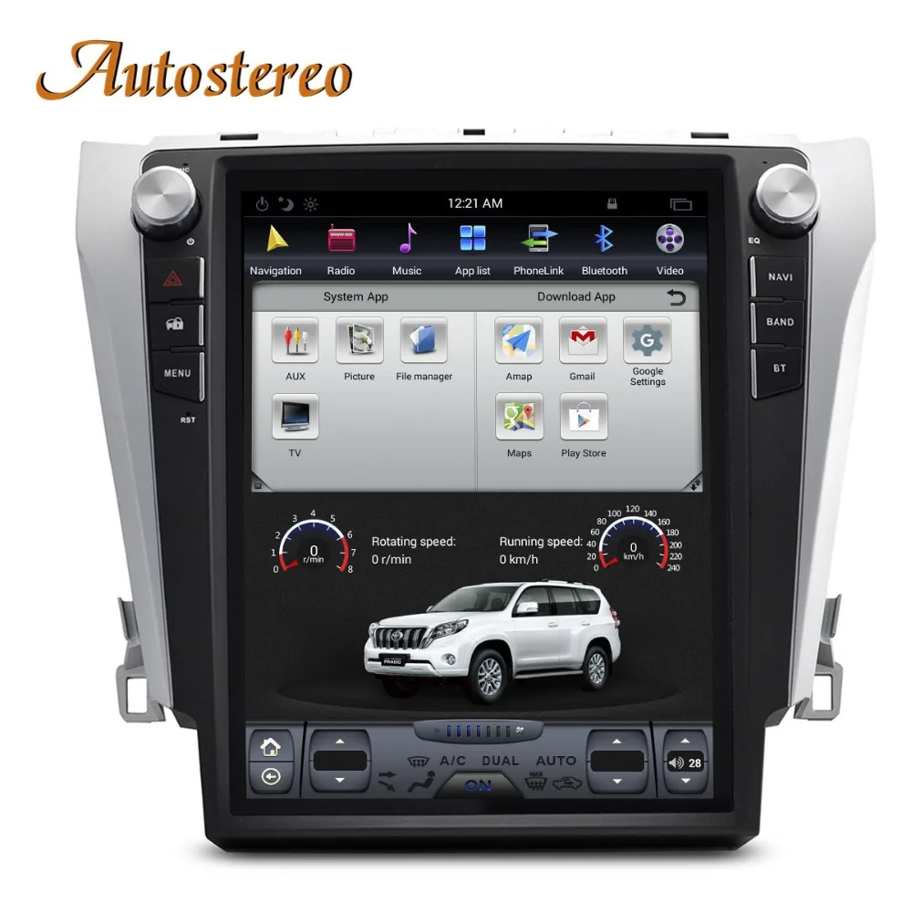Excellent Tesla style 4GB RAM Android 9.0 Car NO DVD Player GPS Navigation Stereo In-dash for Toyota Camry Aurion 2012- 2016 Multimedia HD 4