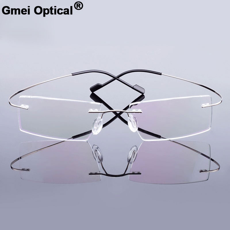 Gmei Optical Fashion Rimless Glasses Frame Memory Alloy Eyeglasses Prescription Ultralight Flexible Frames 9 Colors T8089