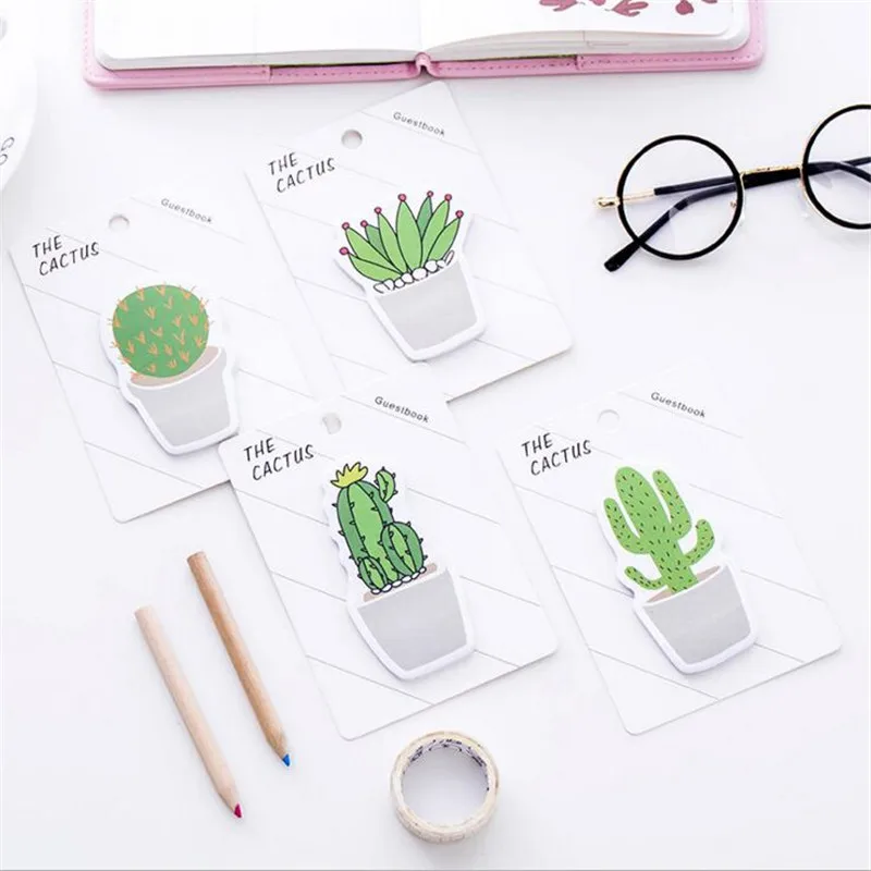 Creative Cactus Memo Pad Kawaii Plant Sticky Notes Planner Notepad Paper Stickers Stationery Office School Supplies Gift | Канцтовары