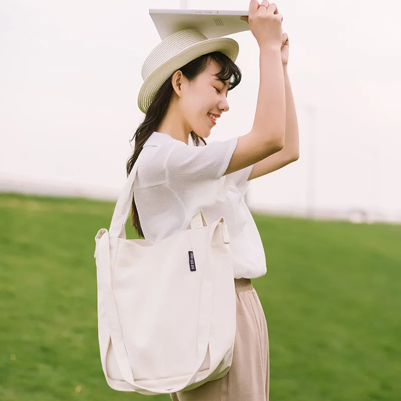 

2018 Fashion Women Canvas Shopping Handbag Solid Color Simple Crossbody Bag Candy Color Large Capacity Bag Bolsos Mujer T
