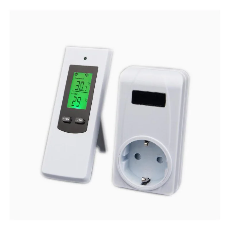 

Digital wireless thermostat room temperature controller heating and cooling function with socket + LCD backlight