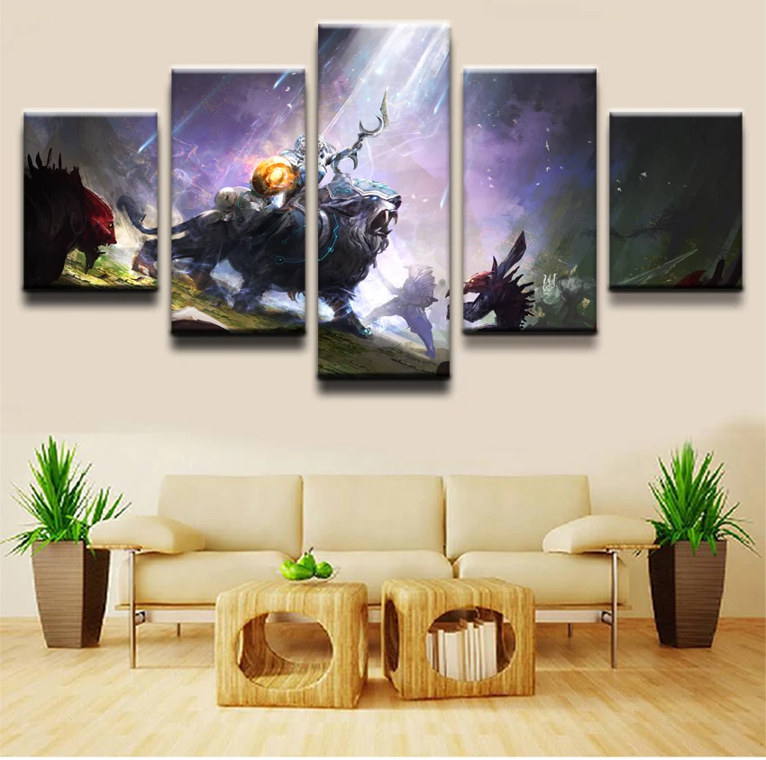  DOTA 2 Game 5 Piece Home HD Print Picture Poster Wall Art For Living Room Painting Wall Art Paintin