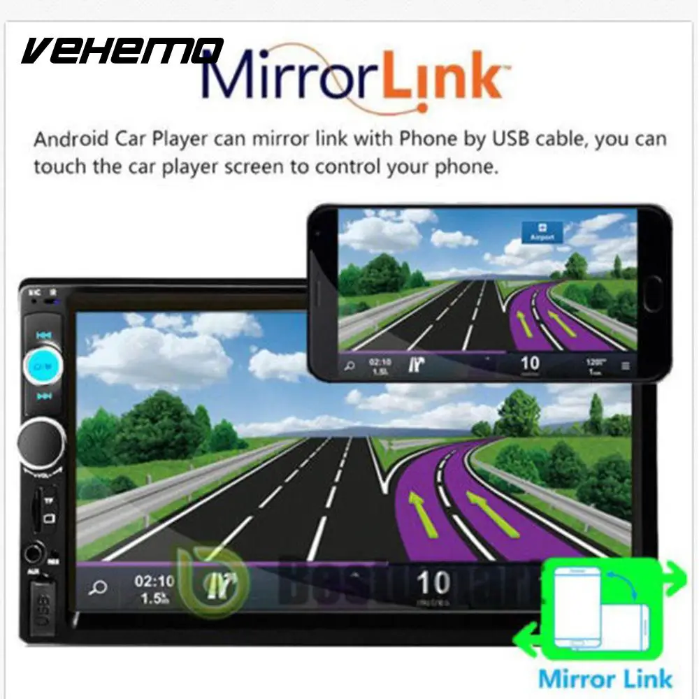

Vehemo Mirror Link Car MP5 Automobile MP5 Player Remote Control Car Audio for Touch Screen USB Car Electronics for Bluetooth