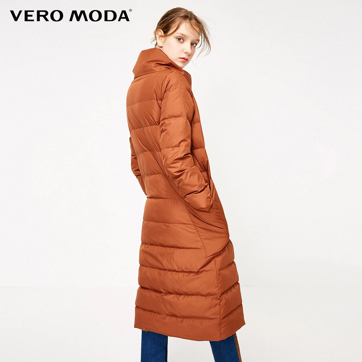 Vero Moda пуховик женский 90% белый утиный пух боковой карман большой длинный пуховик женский | 318312511