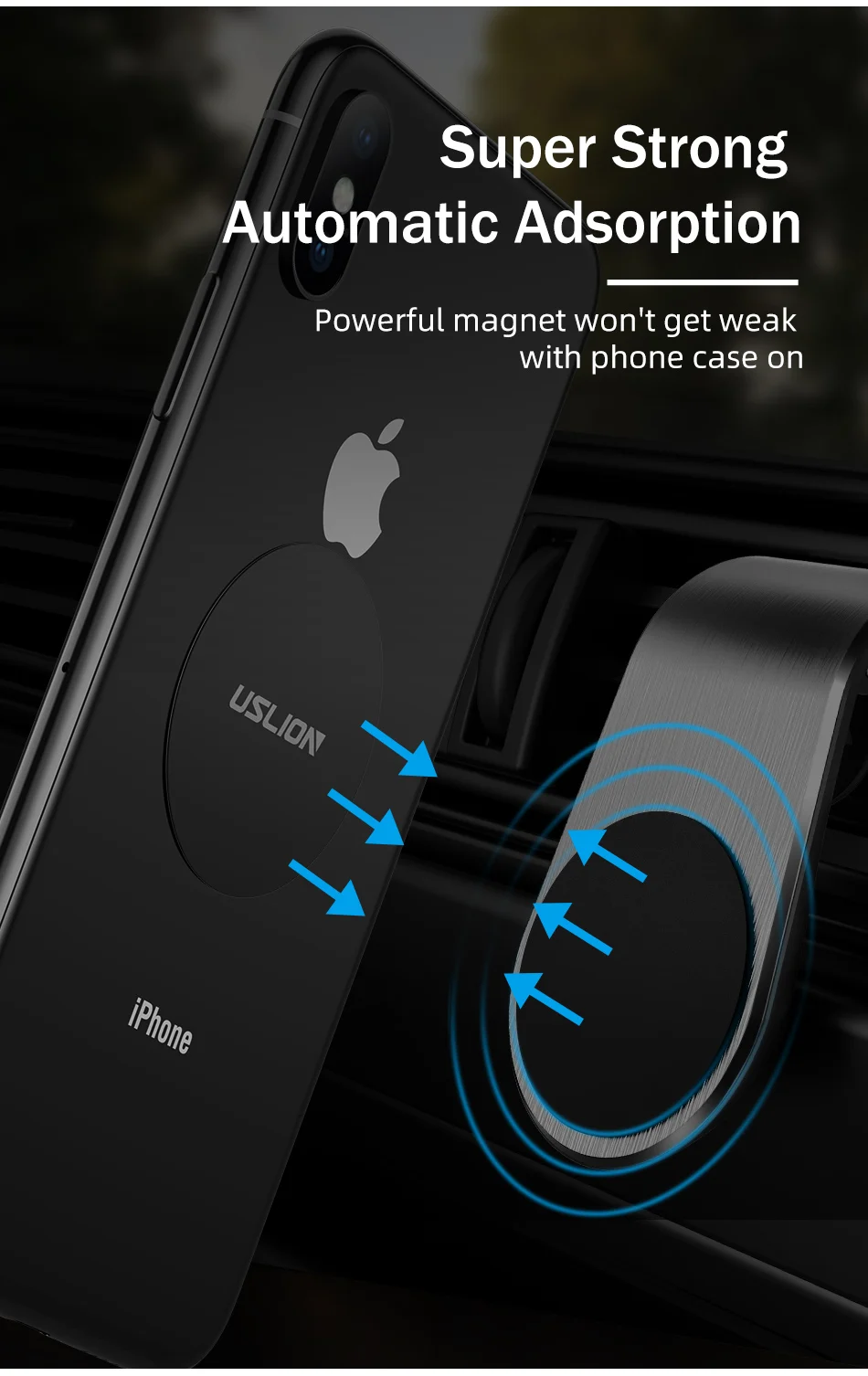 wireless charging stand for iphone and apple watch USLION Metal Plate Disk For Magnet Car Phone Holder Iron Sheet Sticker For Magnetic Mobile Stand Mount Automobile Adsorption New mobile holder